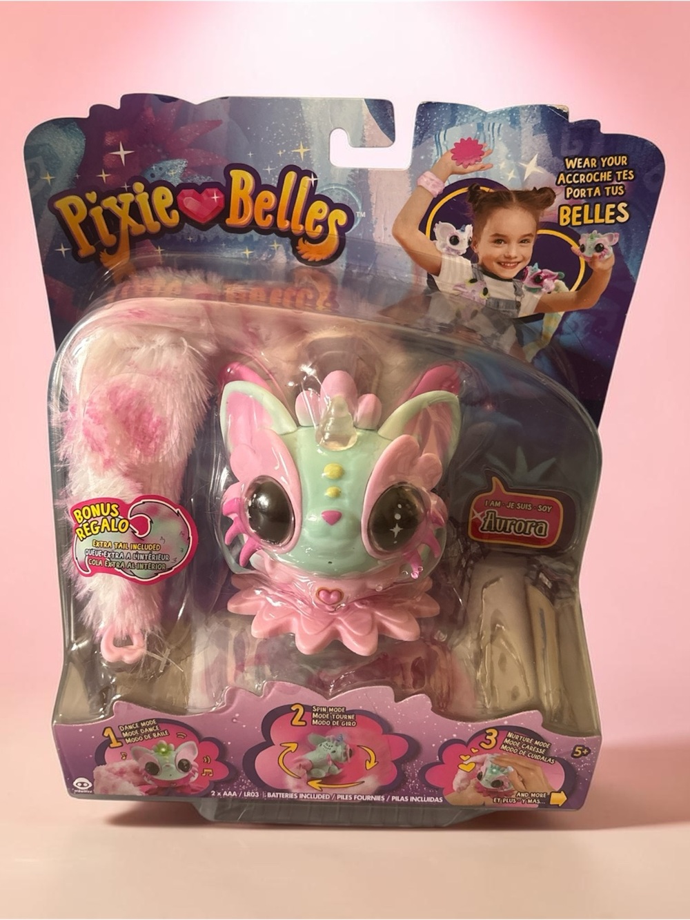 Pixie Belles Aurora Magical Pet - Pink & Mint Interactive Plush